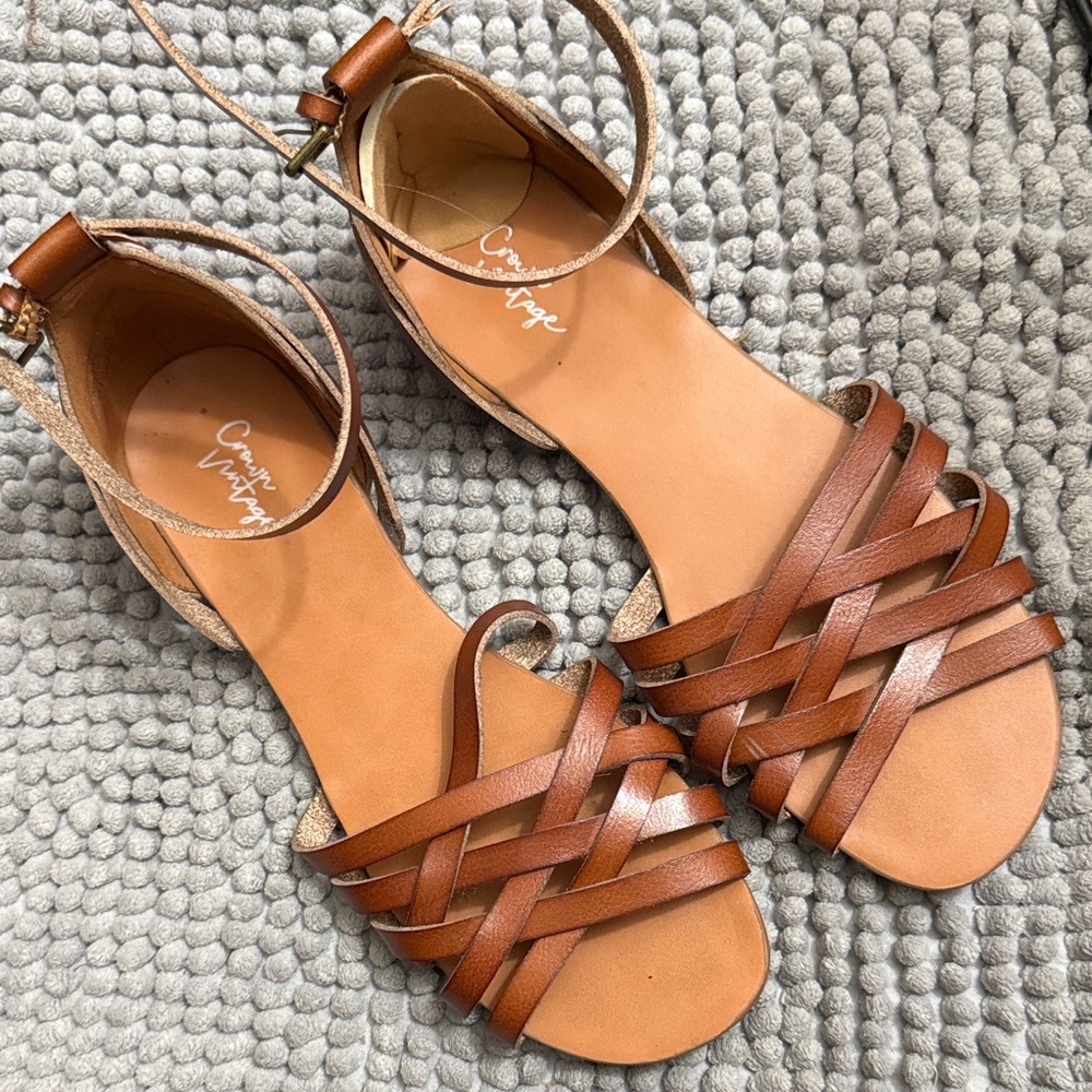 Crown Vintage Brown Strappy Sandals